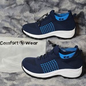 NWT Comfort Wear Ortho Stretch Blue  Slip On Sneakers Women Size 9.5/ EU 41.5